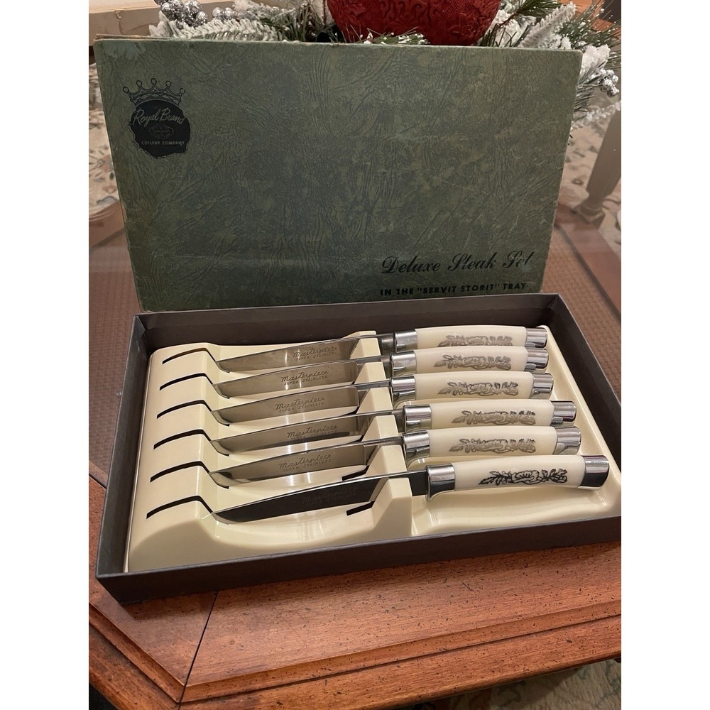 Steak Knives Stainless Steel Set of 6 Royal‎ Brand Cutlery Japan VTG MCM